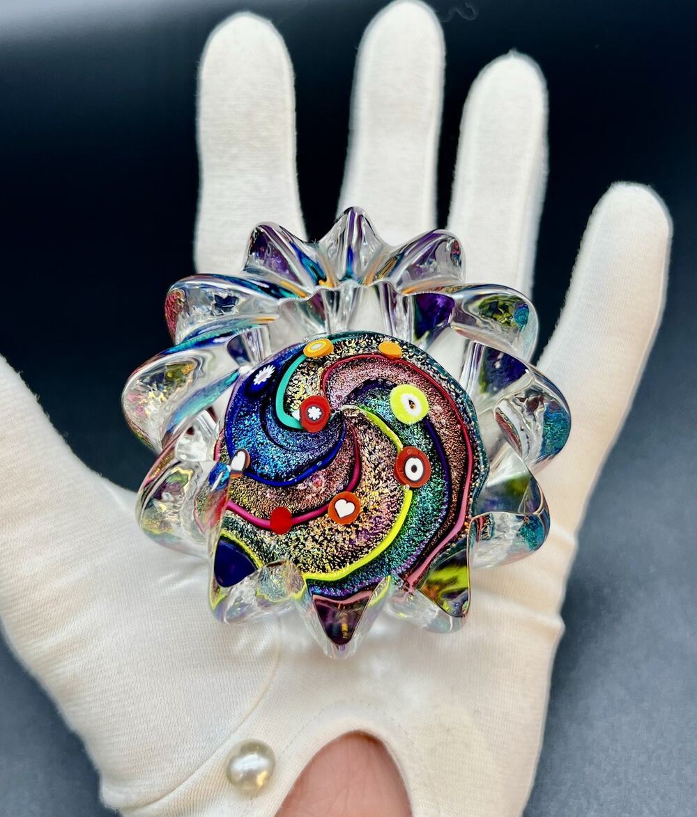 Glass Eye Studio GEM Series GES 01 Signed Art Glass Paperweight 3" Diameter 2001